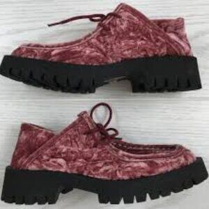 Free People Convertible Velvet Oxford Loafers with Lug Sole